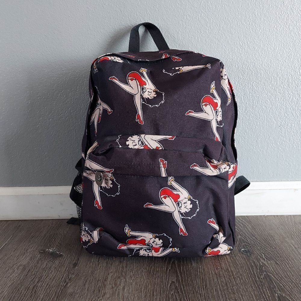 2013 Black Classic Betty Boop All Over Print Backpack